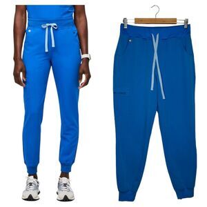 Figs Zamora Joggers Womens M Scrubs Technical Collection Ribbed Cuff Pants Blue